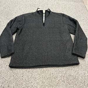 Orvis Fleece Lined Quarter Zip Pullover XL Gray Outdoor Cabincore Cozy Casual